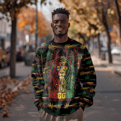 Personalized Barbados One Love Reggae Lion Sweatshirt Caribbean Reggae Spirit