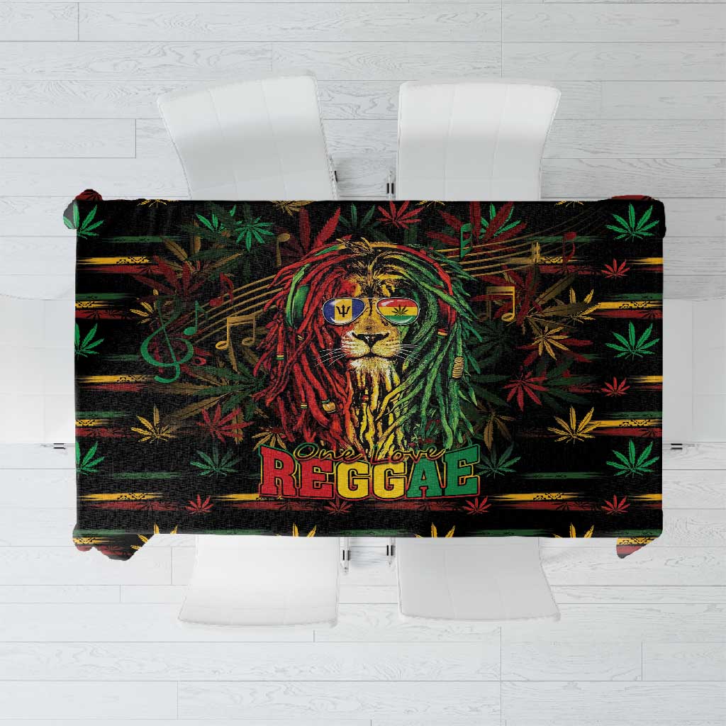 Barbados One Love Reggae Lion Tablecloth Caribbean Reggae Spirit