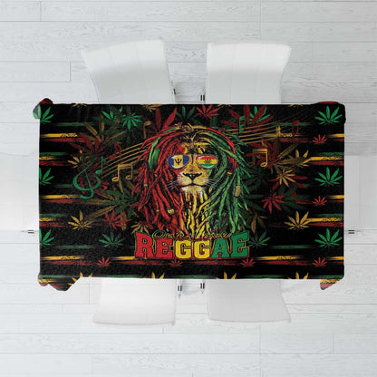 Barbados One Love Reggae Lion Tablecloth Caribbean Reggae Spirit