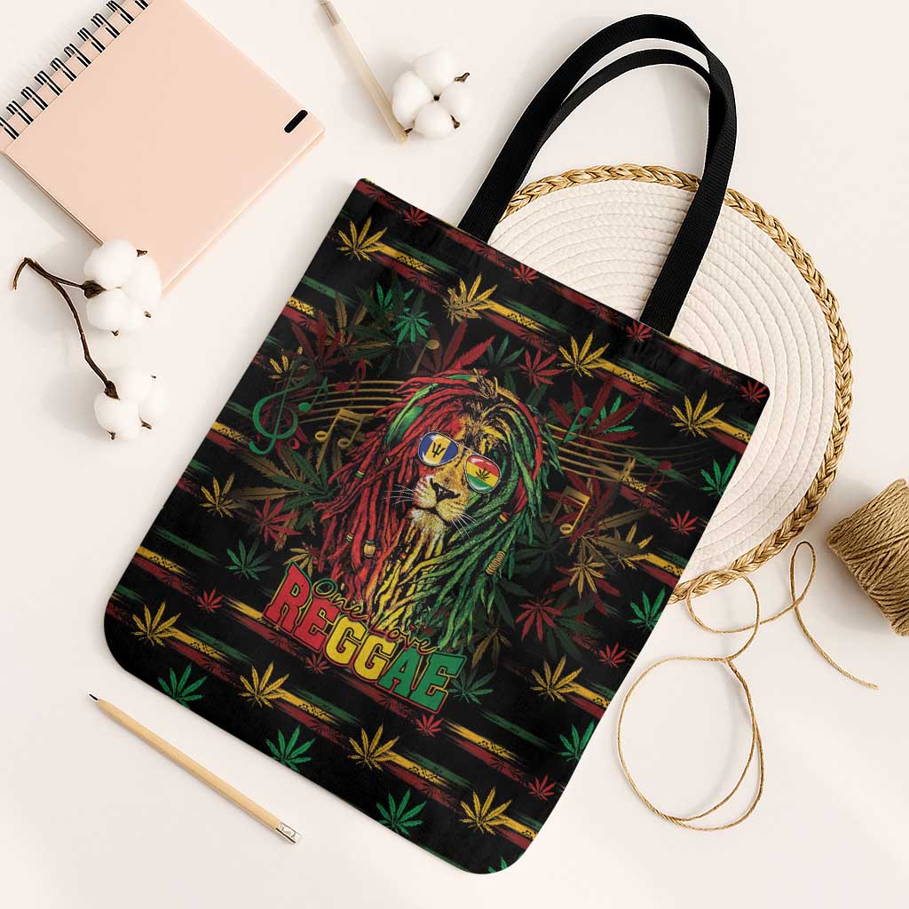 Barbados One Love Reggae Lion Tote Bag Caribbean Reggae Spirit