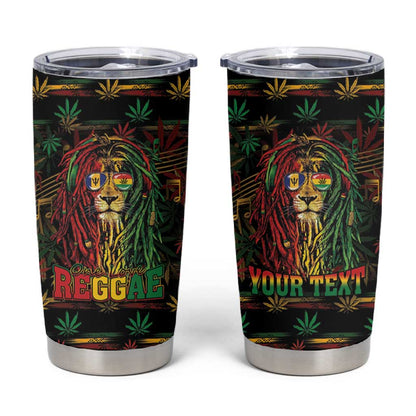 Personalized Barbados One Love Reggae Lion Tumbler Cup Caribbean Reggae Spirit