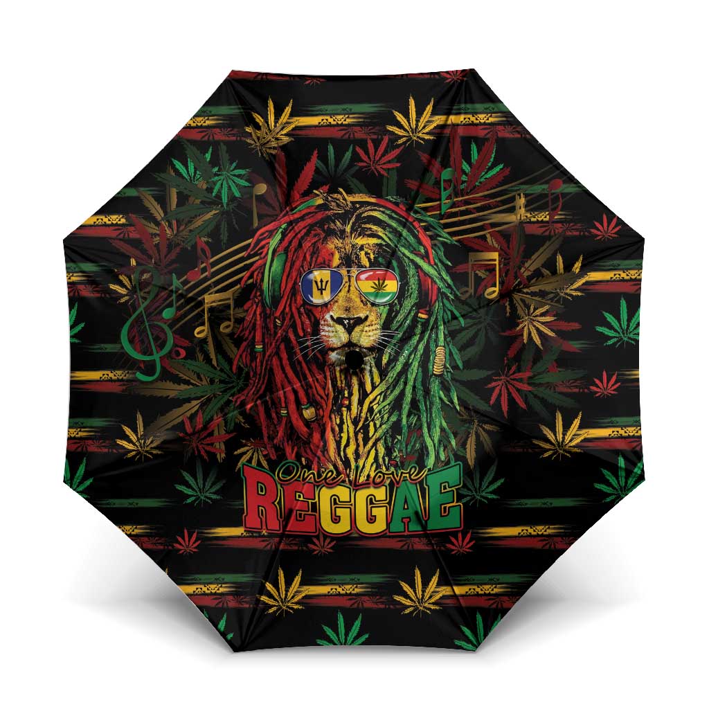 Barbados One Love Reggae Lion Umbrella Caribbean Reggae Spirit