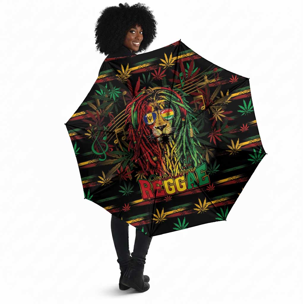 Barbados One Love Reggae Lion Umbrella Caribbean Reggae Spirit