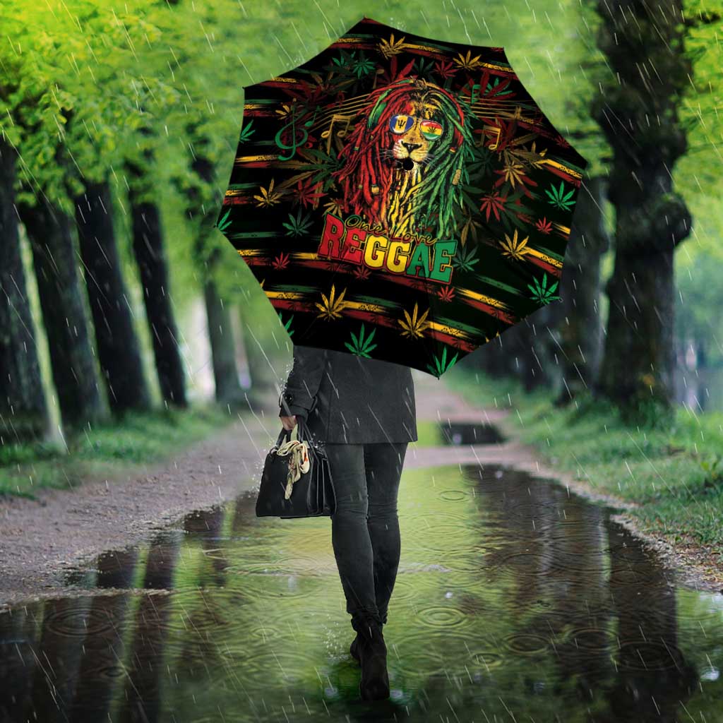 Barbados One Love Reggae Lion Umbrella Caribbean Reggae Spirit