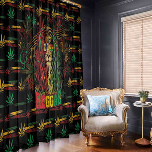 Barbados One Love Reggae Lion Window Curtain Caribbean Reggae Spirit