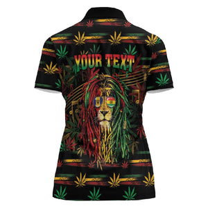 Personalized Barbados One Love Reggae Lion Women Polo Shirt Caribbean Reggae Spirit