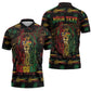 Personalized Barbados One Love Reggae Lion Zipper Polo Shirt Caribbean Reggae Spirit