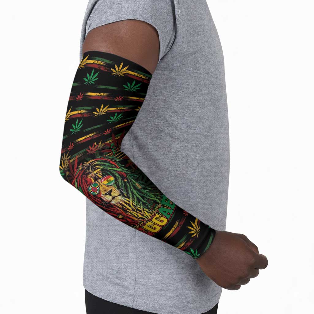 Personalized Dominica One Love Reggae Lion Arm Sleeves Caribbean Reggae Spirit