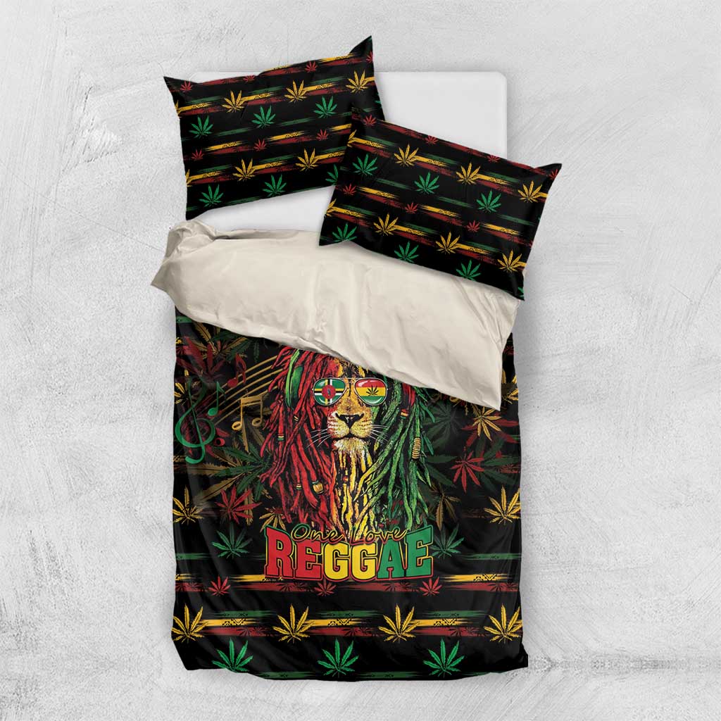 Dominica One Love Reggae Lion Bedding Set Caribbean Reggae Spirit