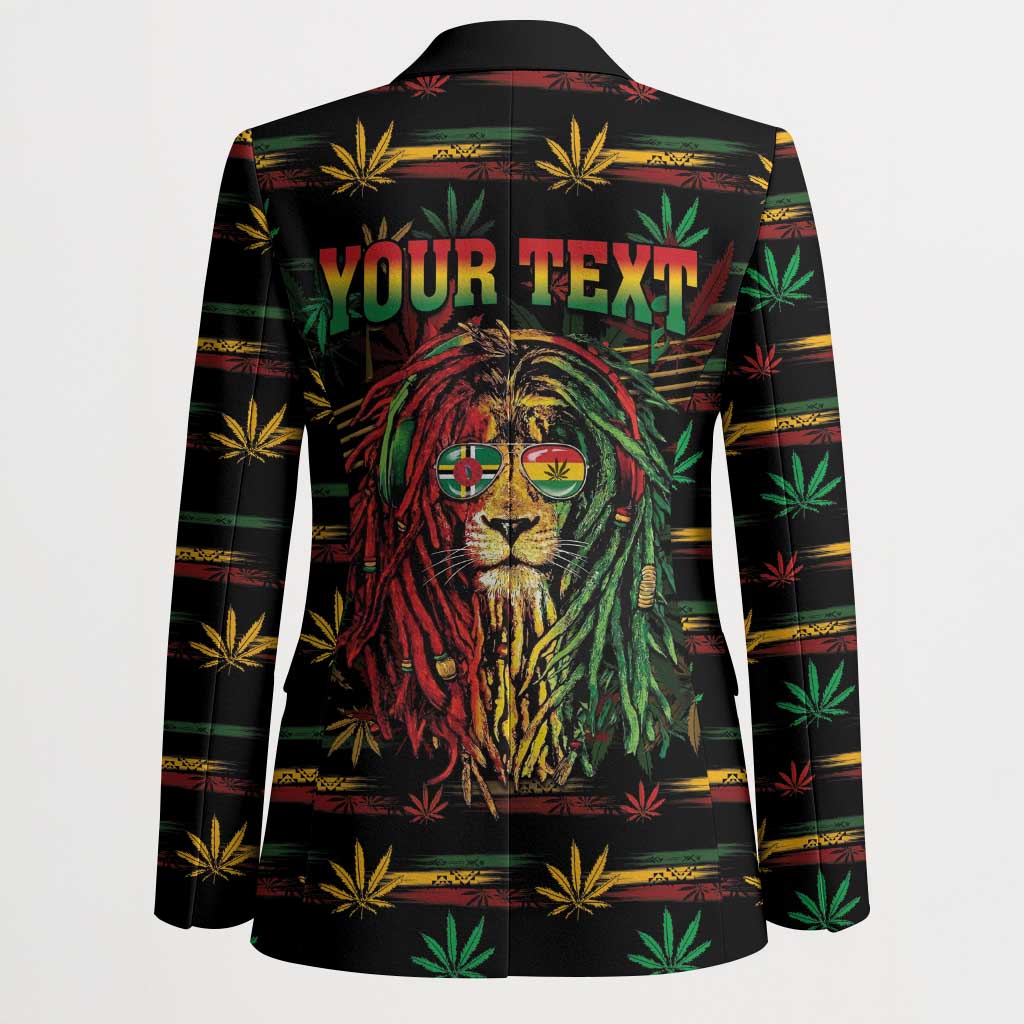 Personalized Dominica One Love Reggae Lion Blazer Caribbean Reggae Spirit