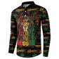 Personalized Dominica One Love Reggae Lion Button Sweatshirt Caribbean Reggae Spirit