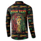 Personalized Dominica One Love Reggae Lion Button Sweatshirt Caribbean Reggae Spirit