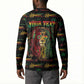 Personalized Dominica One Love Reggae Lion Button Sweatshirt Caribbean Reggae Spirit