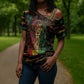 Personalized Dominica One Love Reggae Lion Cross Shoulder Shirt Caribbean Reggae Spirit