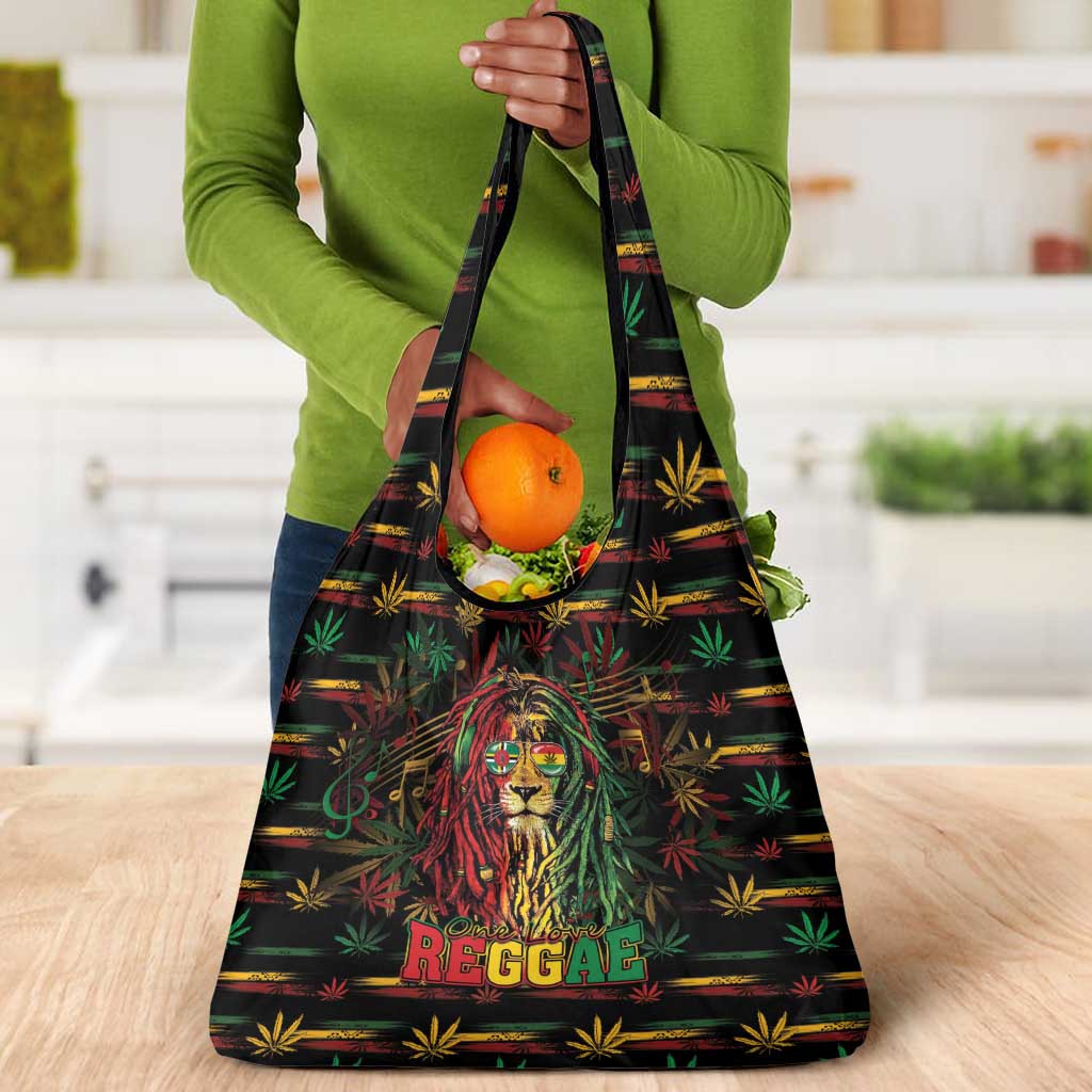Dominica One Love Reggae Lion Grocery Bag Caribbean Reggae Spirit