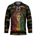 Personalized Dominica One Love Reggae Lion Hockey Jersey Caribbean Reggae Spirit