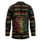 Personalized Dominica One Love Reggae Lion Hockey Jersey Caribbean Reggae Spirit