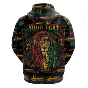 Personalized Dominica One Love Reggae Lion Hoodie Caribbean Reggae Spirit