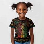 Personalized Dominica One Love Reggae Lion Kid T shirt Caribbean Reggae Spirit