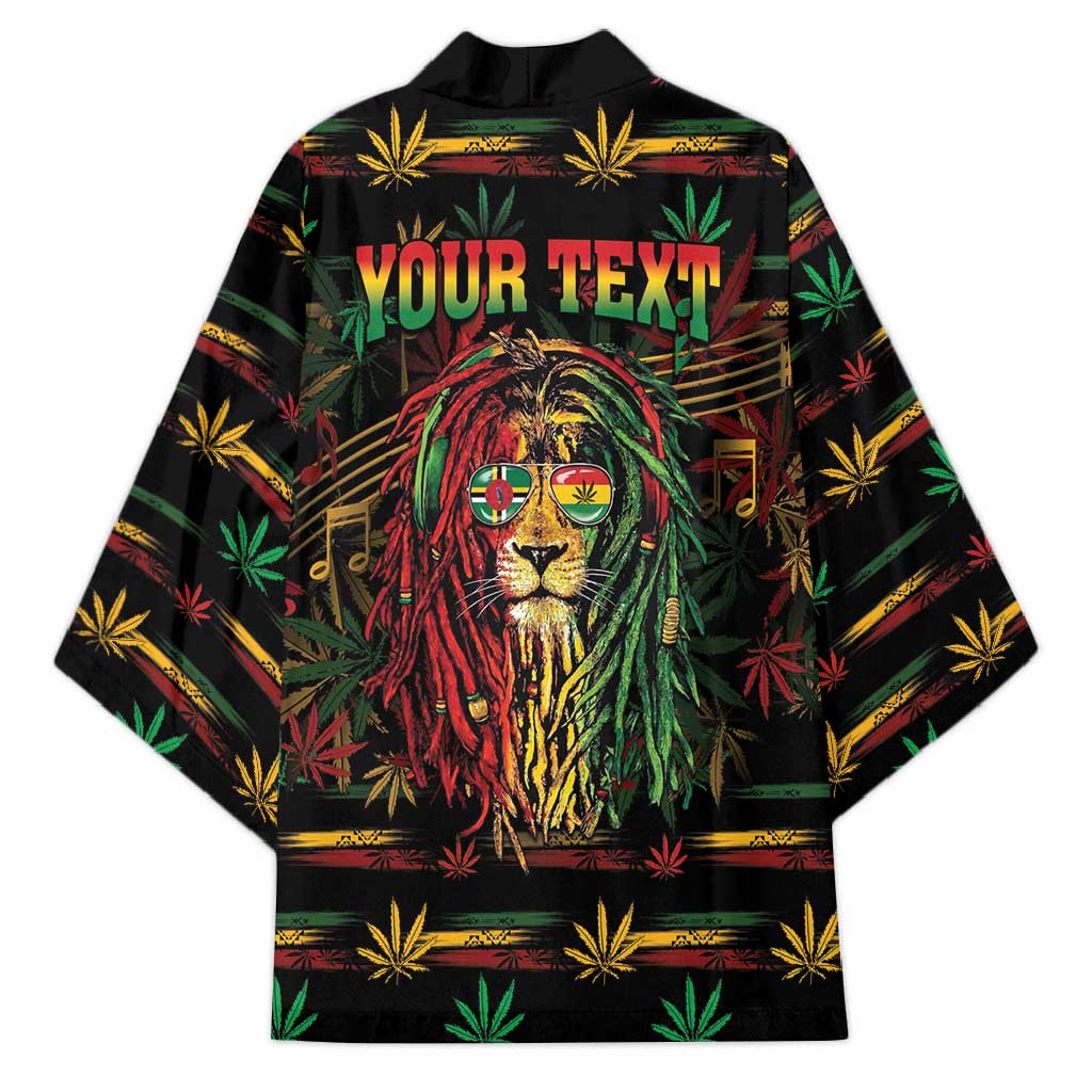 Personalized Dominica One Love Reggae Lion Kimono Caribbean Reggae Spirit