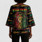 Personalized Dominica One Love Reggae Lion Kimono Sleeve Blouse Caribbean Reggae Spirit