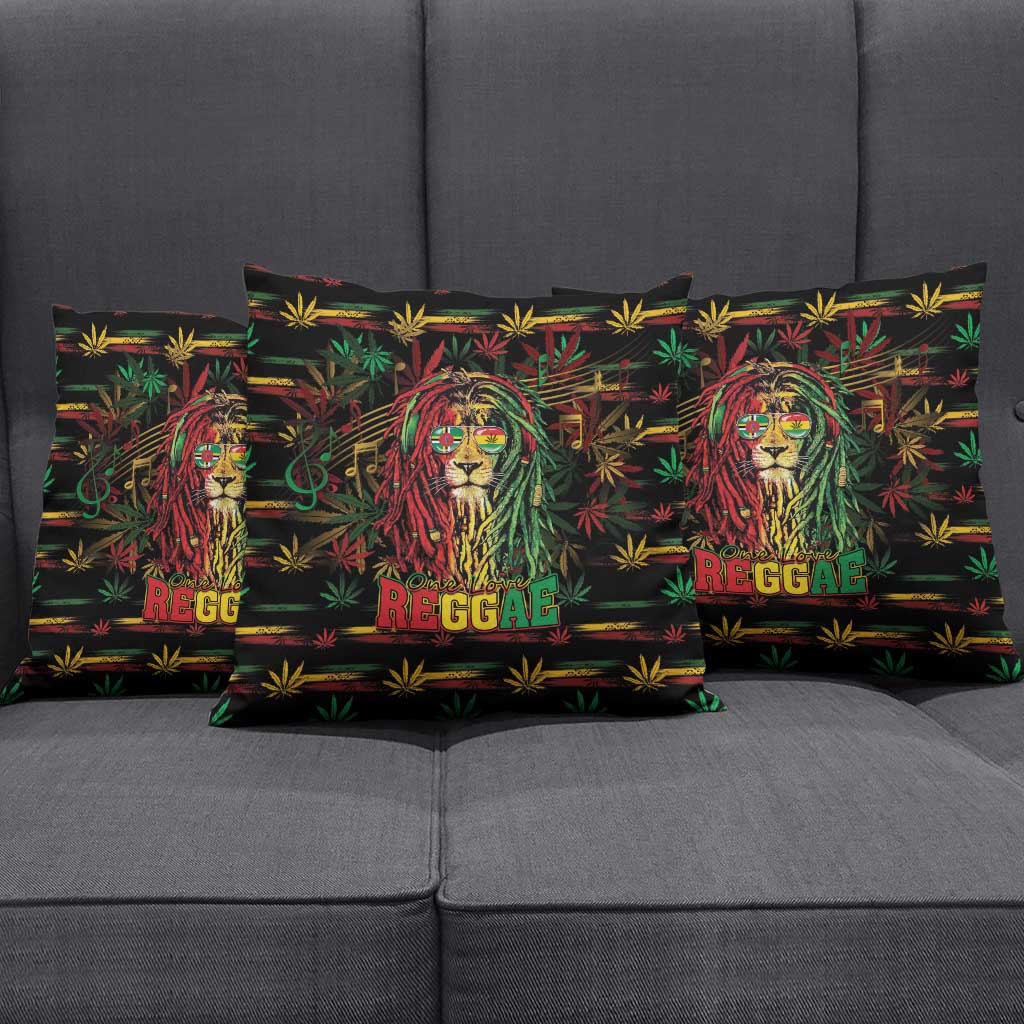 Dominica One Love Reggae Lion Pillow Cover Caribbean Reggae Spirit