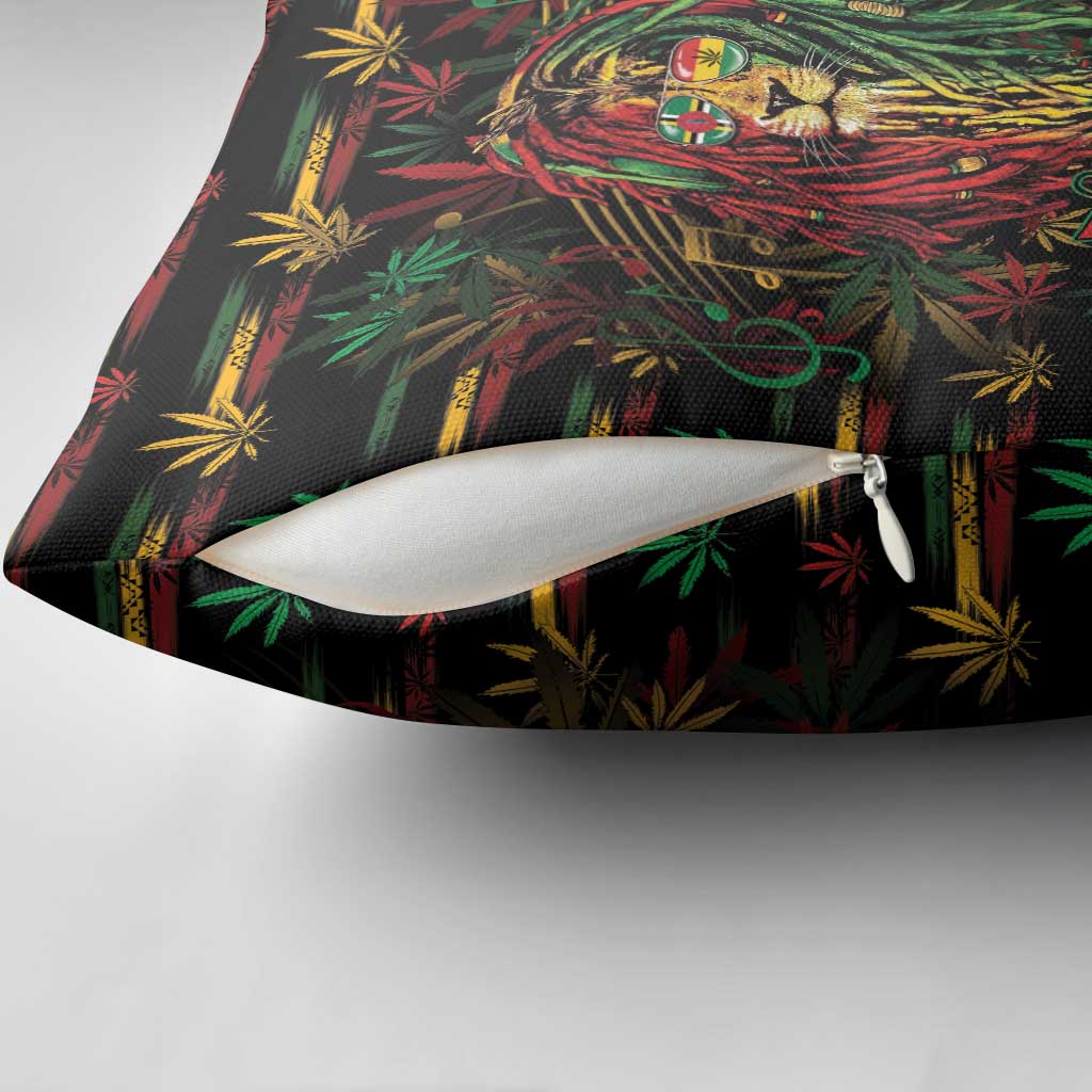 Dominica One Love Reggae Lion Pillow Cover Caribbean Reggae Spirit