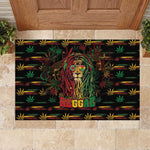 Dominica One Love Reggae Lion Rubber Doormat Caribbean Reggae Spirit
