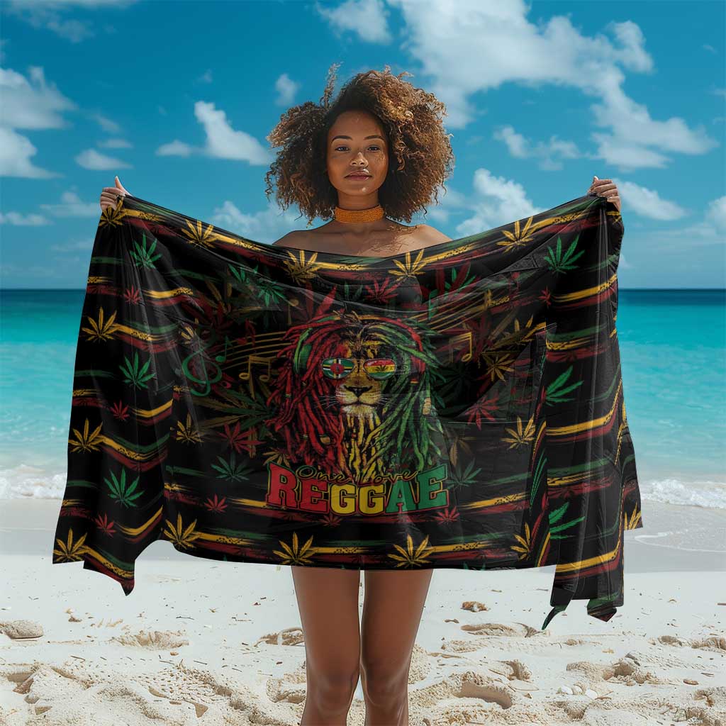 Dominica One Love Reggae Lion Sarong Caribbean Reggae Spirit