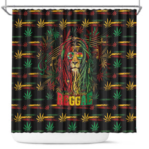 Dominica One Love Reggae Lion Shower Curtain Caribbean Reggae Spirit