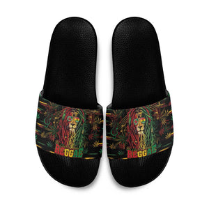 Dominica One Love Reggae Lion Slide Sandals Caribbean Reggae Spirit