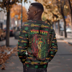 Personalized Dominica One Love Reggae Lion Sweatshirt Caribbean Reggae Spirit
