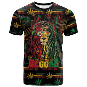 Personalized Dominica One Love Reggae Lion T shirt Caribbean Reggae Spirit