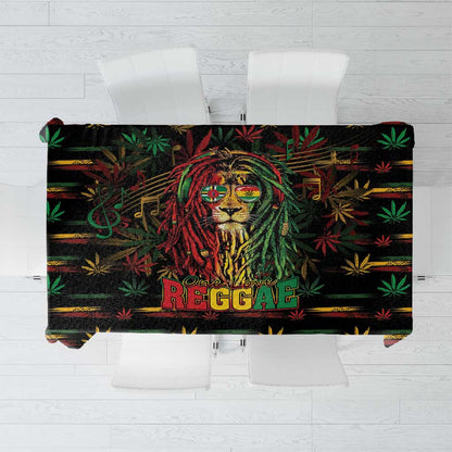 Dominica One Love Reggae Lion Tablecloth Caribbean Reggae Spirit
