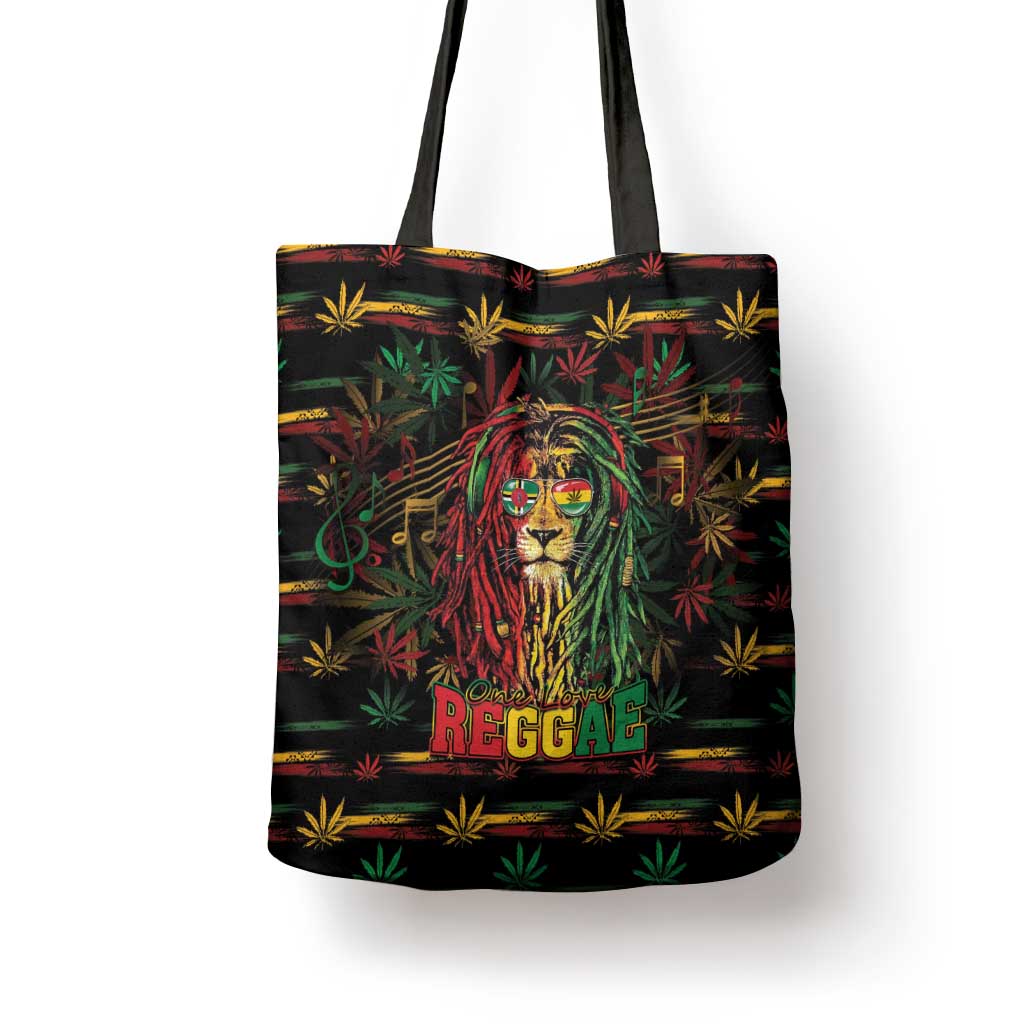 Dominica One Love Reggae Lion Tote Bag Caribbean Reggae Spirit
