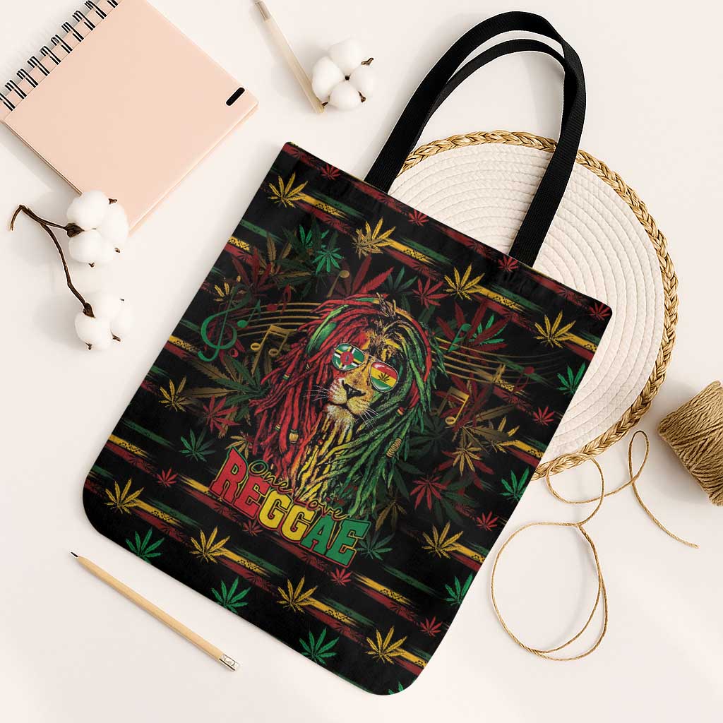 Dominica One Love Reggae Lion Tote Bag Caribbean Reggae Spirit