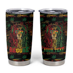 Personalized Dominica One Love Reggae Lion Tumbler Cup Caribbean Reggae Spirit