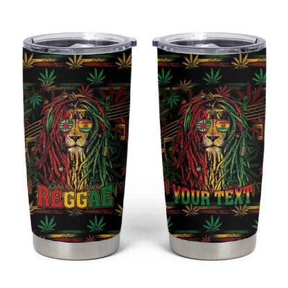 Personalized Dominica One Love Reggae Lion Tumbler Cup Caribbean Reggae Spirit