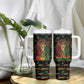Personalized Dominica One Love Reggae Lion Tumbler With Handle Caribbean Reggae Spirit