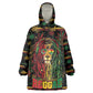 Personalized Dominica One Love Reggae Lion Wearable Blanket Hoodie Caribbean Reggae Spirit