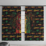 Dominica One Love Reggae Lion Window Curtain Caribbean Reggae Spirit