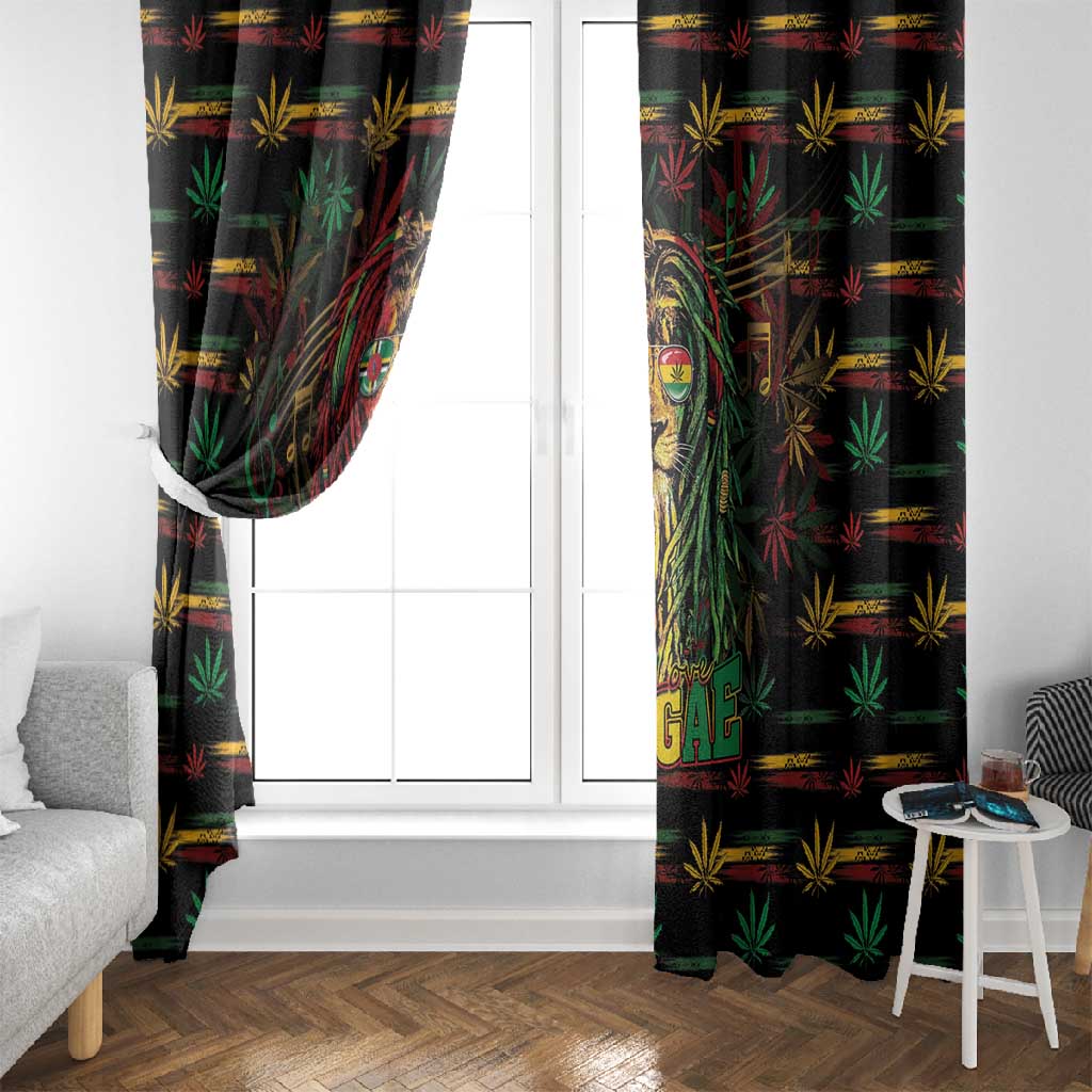 Dominica One Love Reggae Lion Window Curtain Caribbean Reggae Spirit