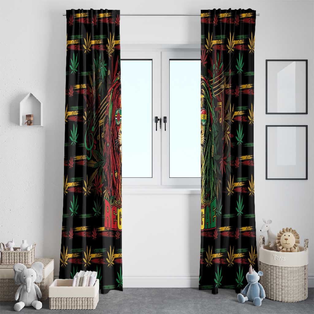 Dominica One Love Reggae Lion Window Curtain Caribbean Reggae Spirit
