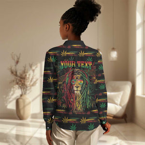 Personalized Dominica One Love Reggae Lion Women Casual Shirt Caribbean Reggae Spirit