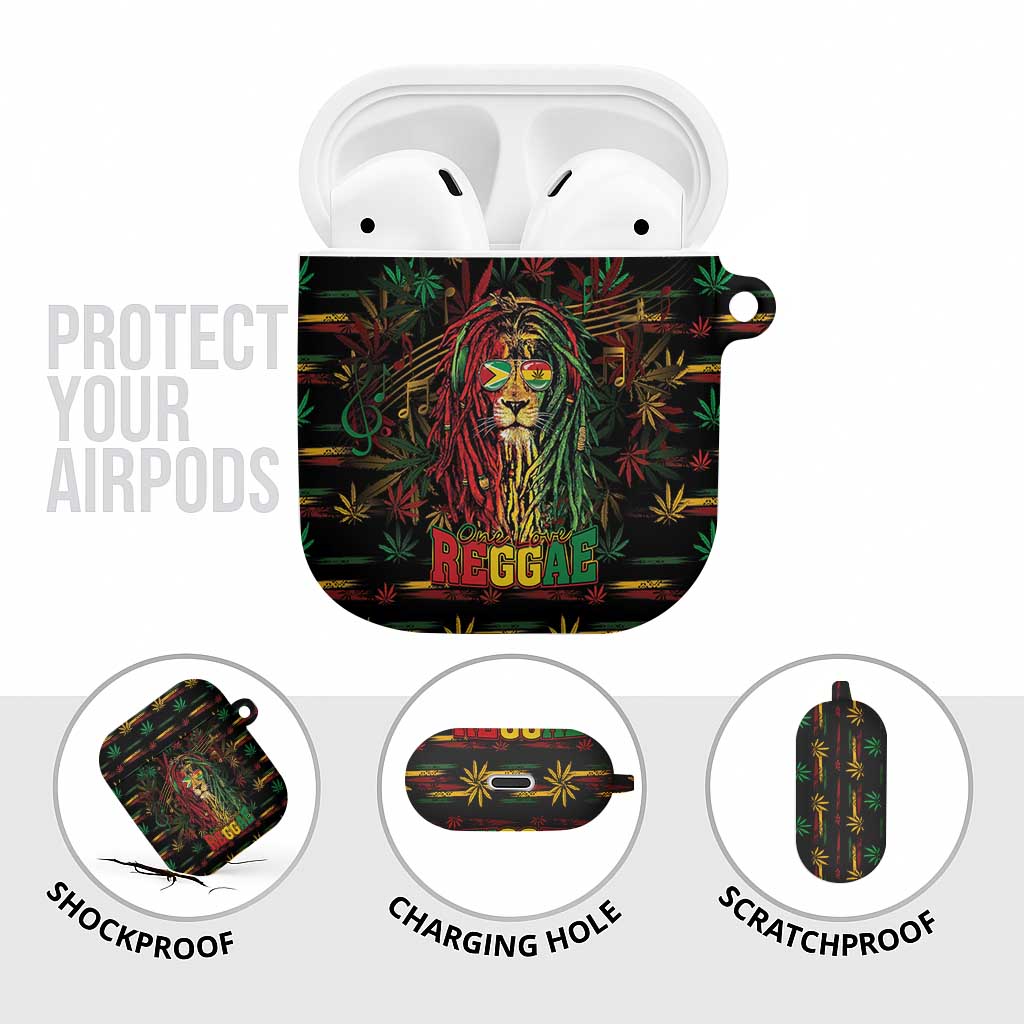 Guyana One Love Reggae Lion AirPods Case Caribbean Reggae Spirit