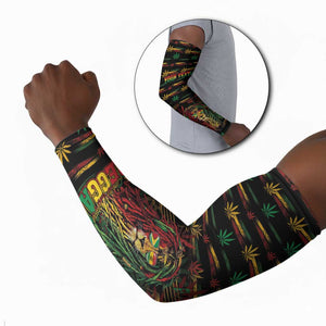 Personalized Guyana One Love Reggae Lion Arm Sleeves Caribbean Reggae Spirit