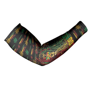Personalized Guyana One Love Reggae Lion Arm Sleeves Caribbean Reggae Spirit