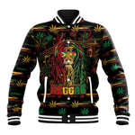 Personalized Guyana One Love Reggae Lion Baseball Jacket Caribbean Reggae Spirit