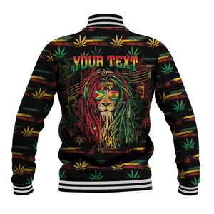 Personalized Guyana One Love Reggae Lion Baseball Jacket Caribbean Reggae Spirit