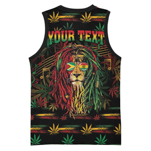 Personalized Guyana One Love Reggae Lion Basketball Jersey Caribbean Reggae Spirit